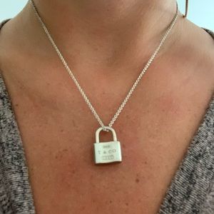 Tiffany & Co. Silver 1837 lock pendant necklace